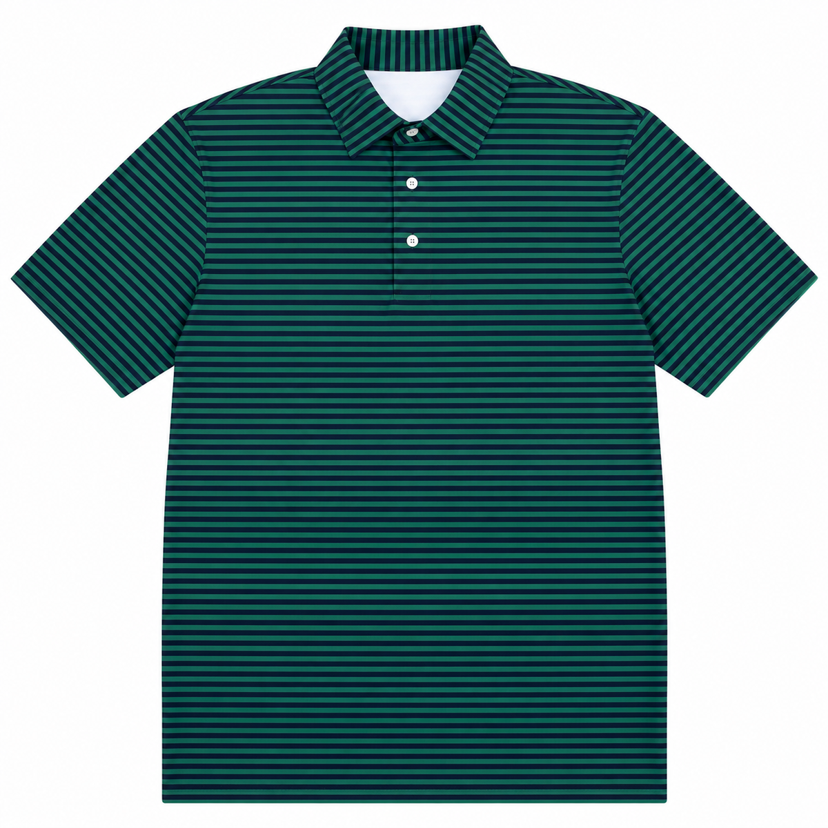 Navy & Green Stripe Polo