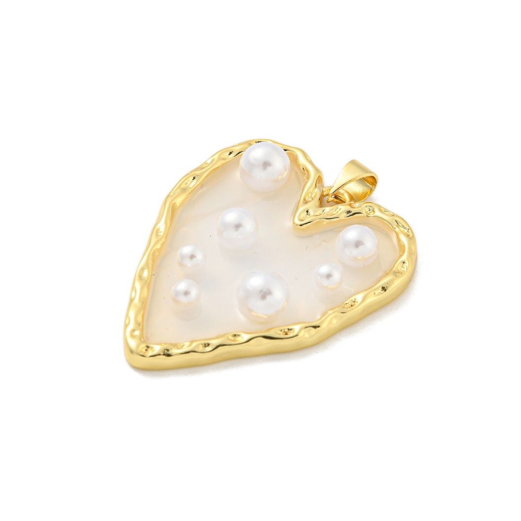 Pearl Studded Heart Charm
