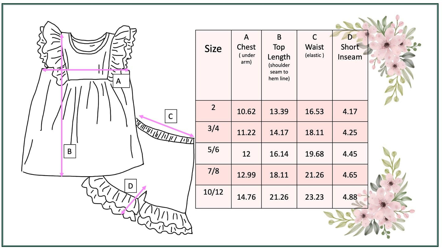Ruffles + Floral Short Set