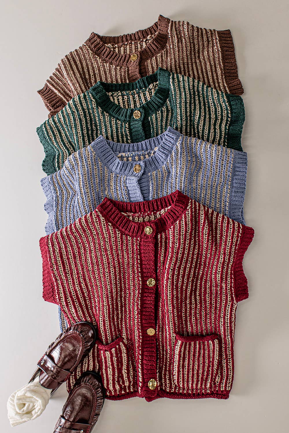 Two-Tone Vest Cardigan