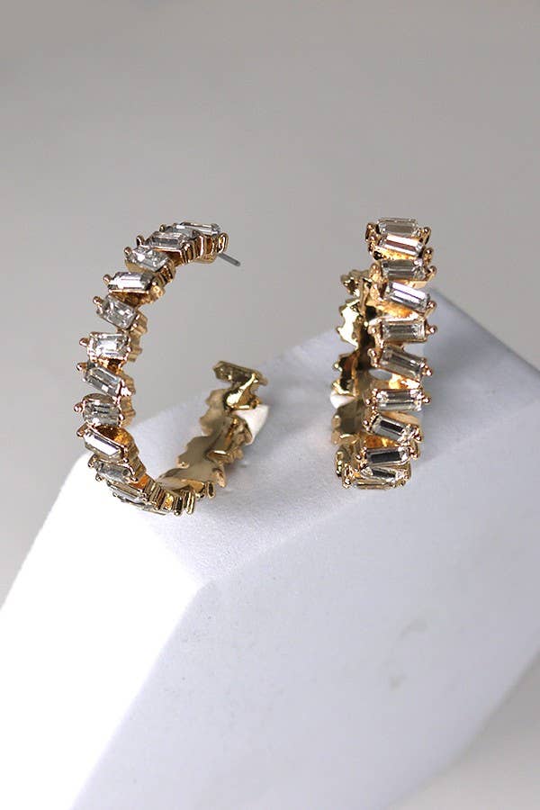 Rhinestone Hoop Earrings