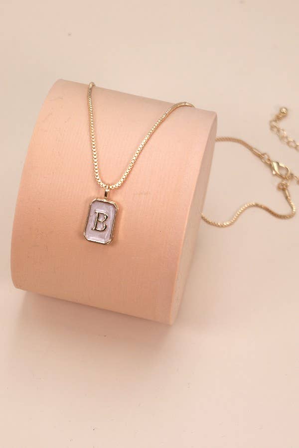 Initial Pearl Charm Necklace