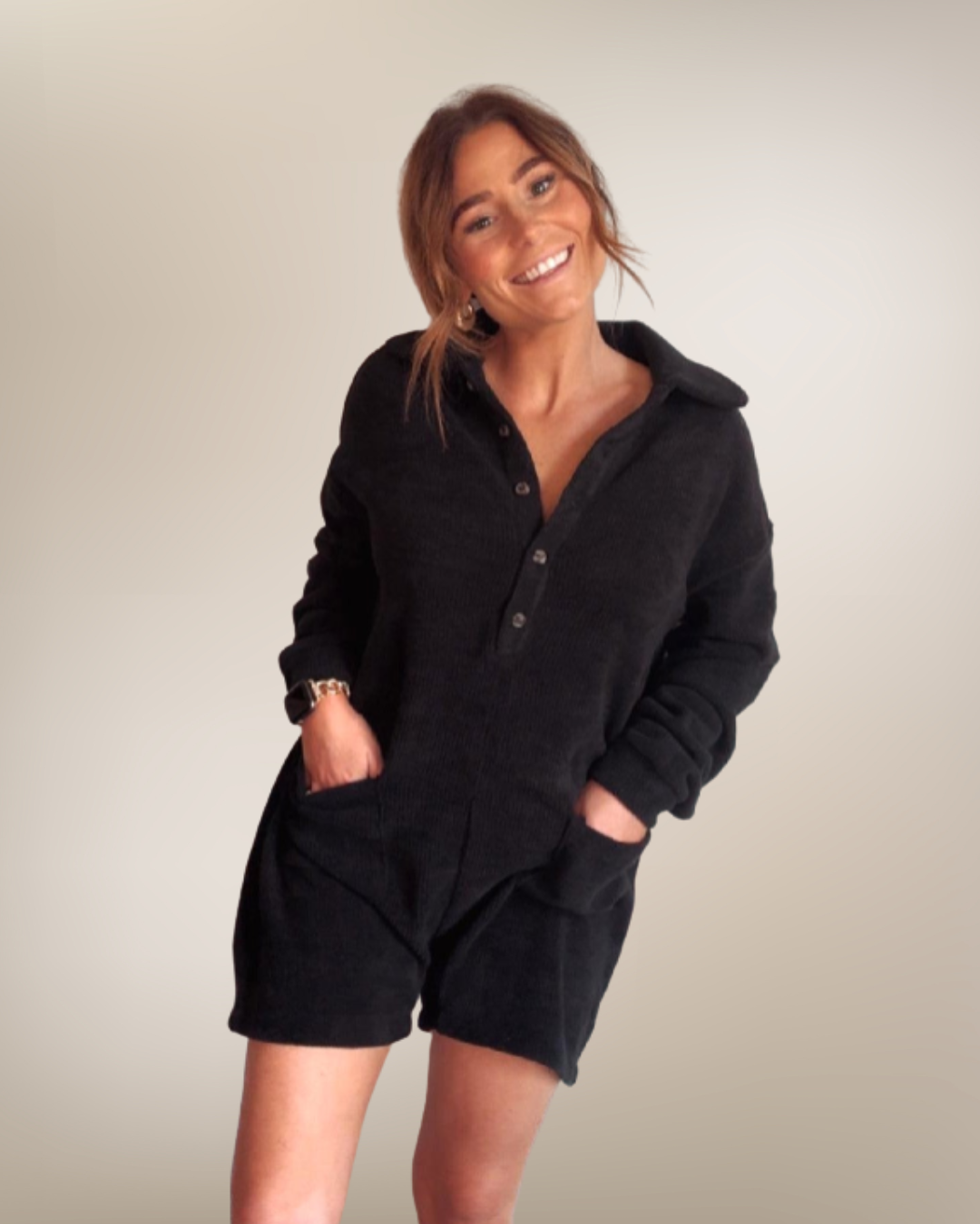 Comfy in Black Romper