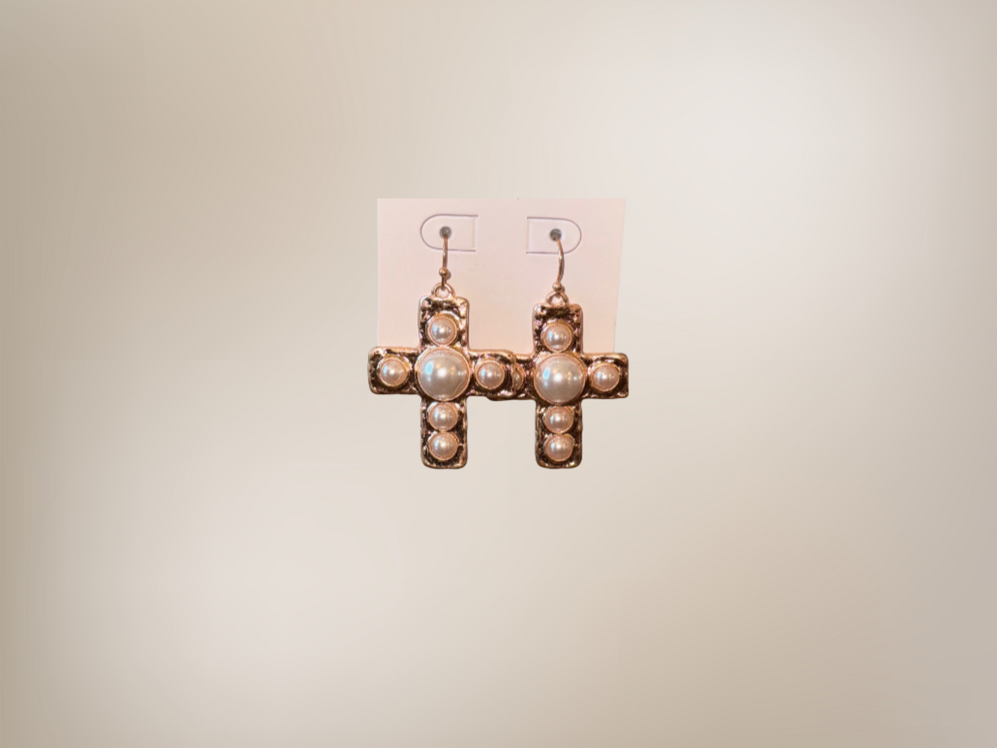 Cross with Pearls Earring