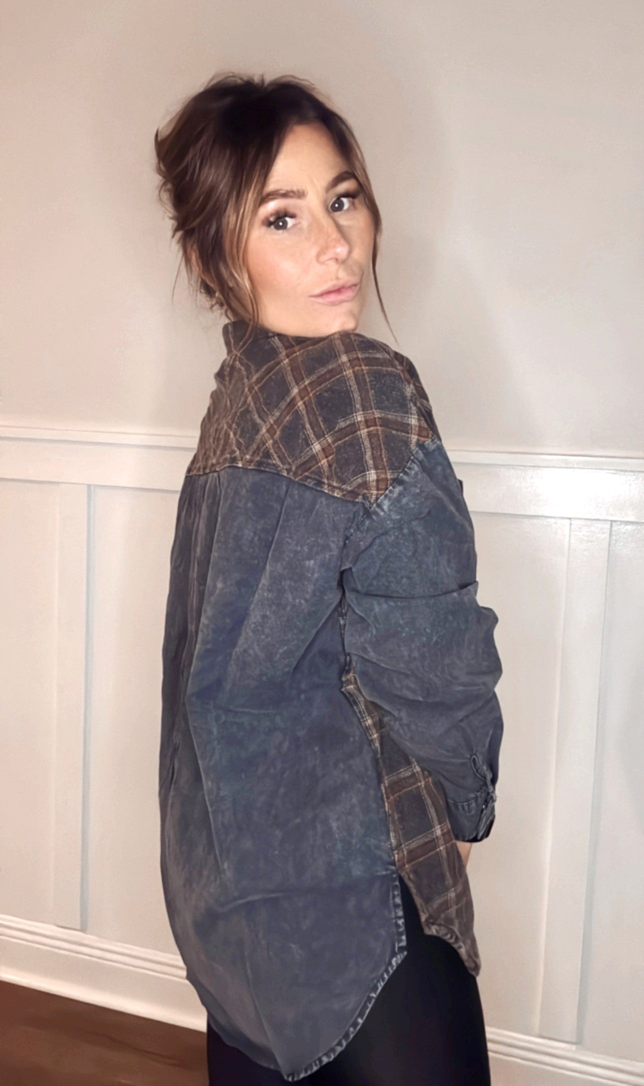Jean & Plaid button down