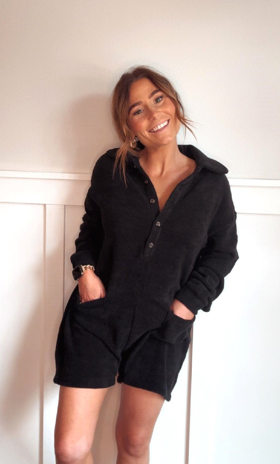 Comfy in Black Romper