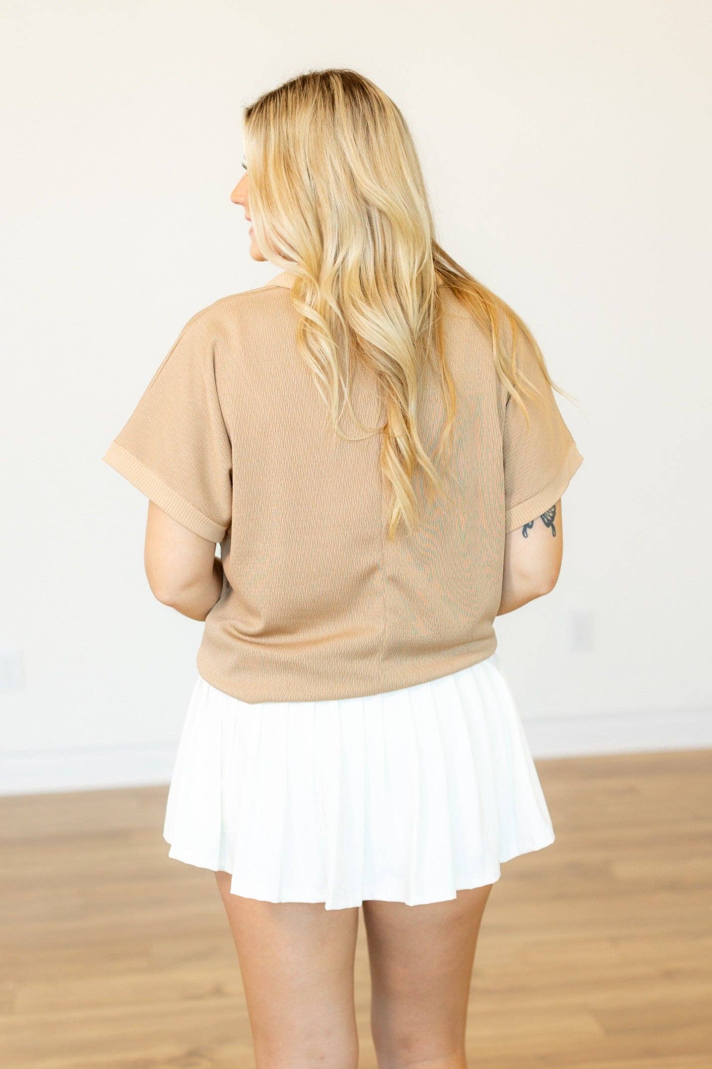 Textured Polo Top