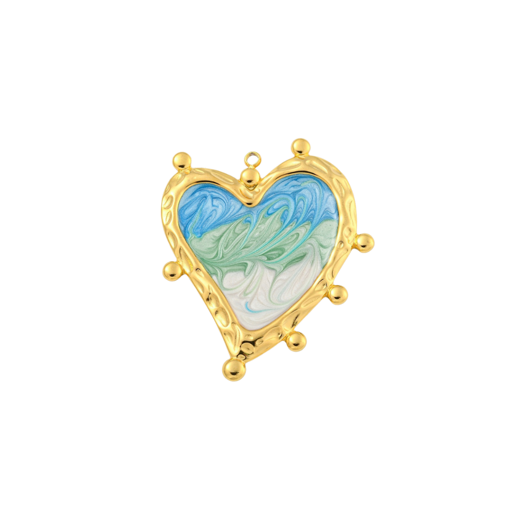 Tie-Dye Heart Charm
