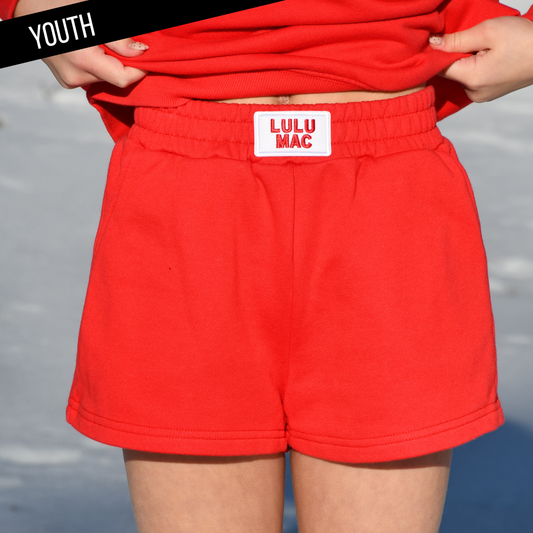 Youth Terry Cloth Shorts - Red