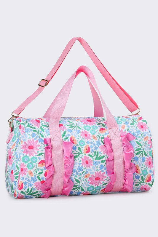 Floral Printed Canvas Duffel Bag