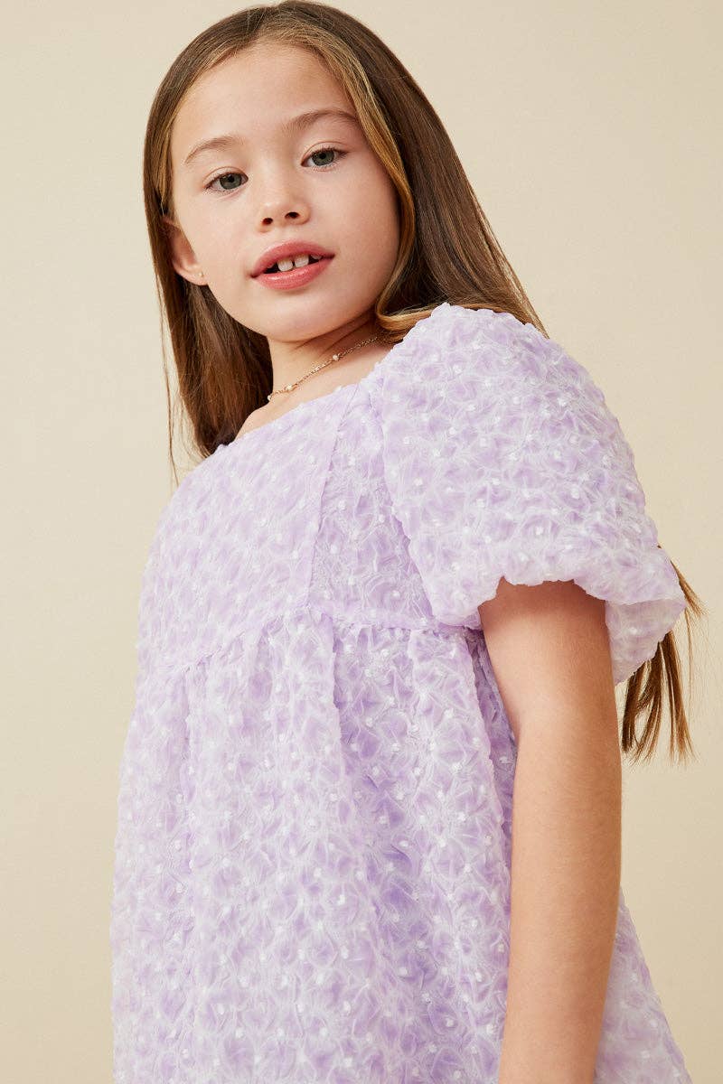 Textured Trumpet Sleeve Top