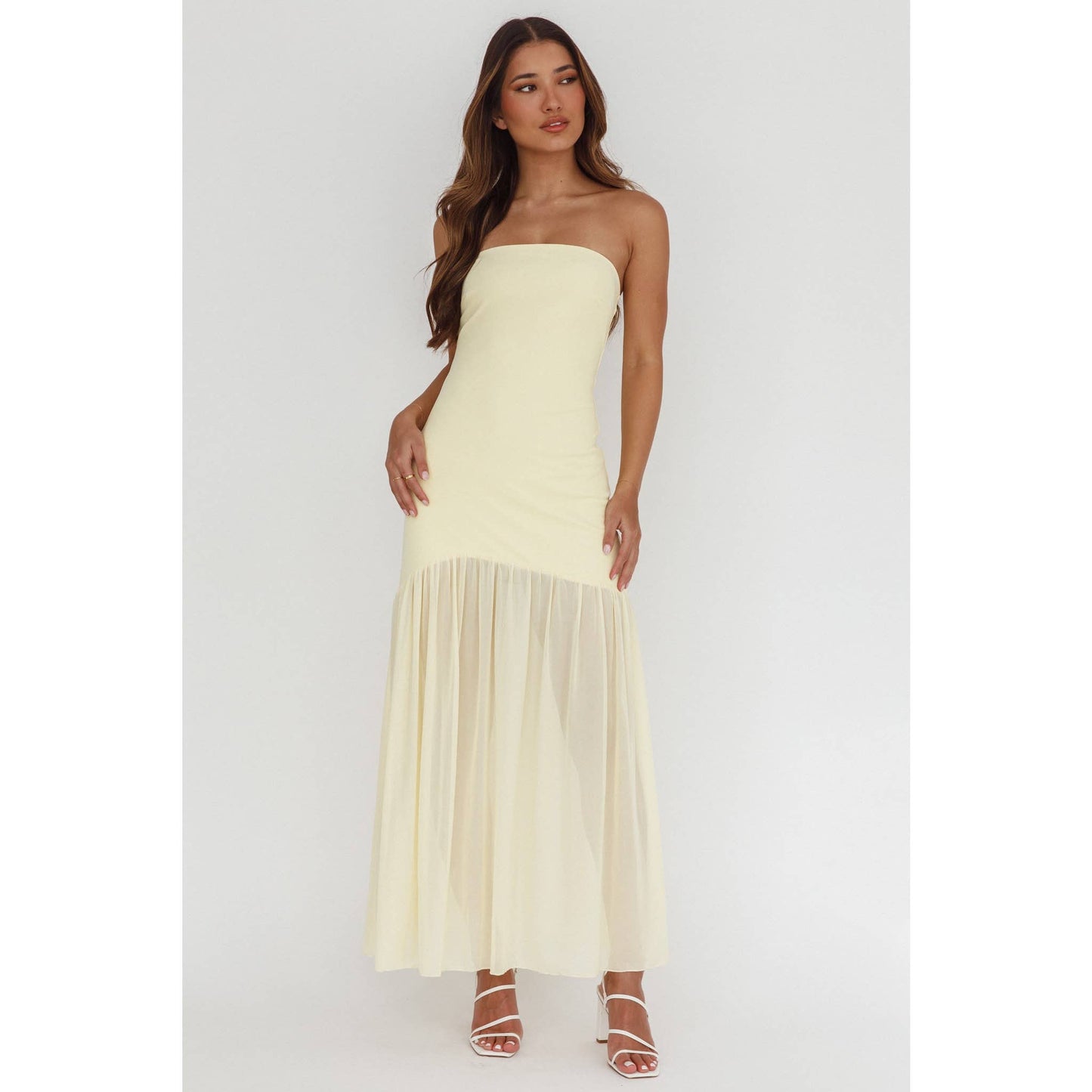 Sunset Glow Strapless Maxi