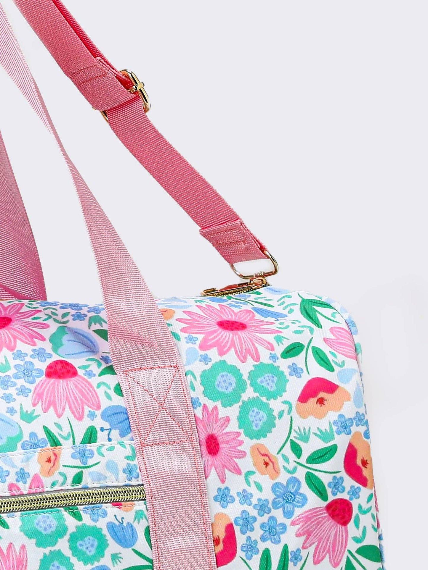 Floral Printed Canvas Duffel Bag