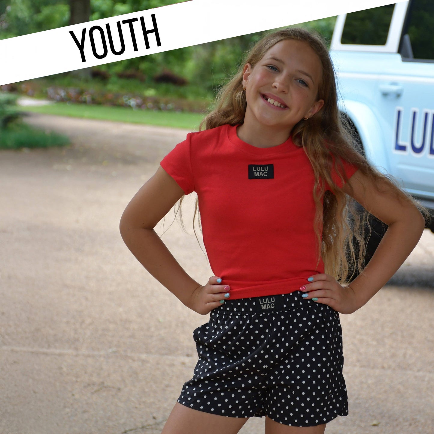 Youth Lulu Mac Black Mini Polka Dot Shorts
