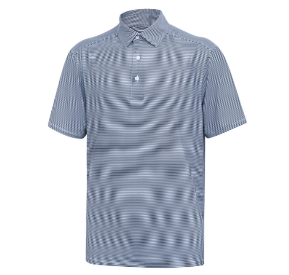 Meripex Apparel Micro Navy/White Stripe Polo - L