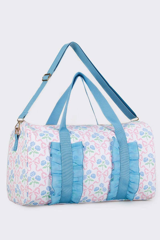 Bow Print Canvas Travel Bag
