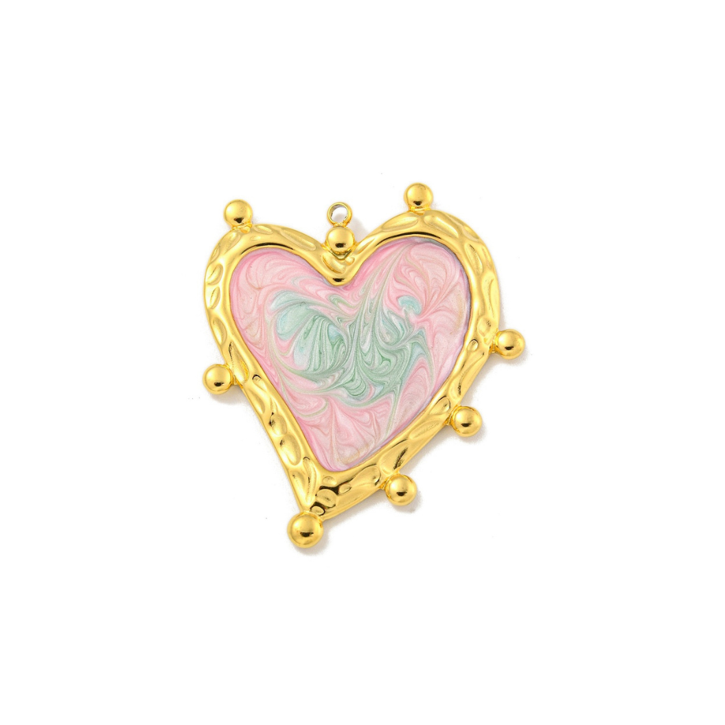 Tie-Dye Heart Charm
