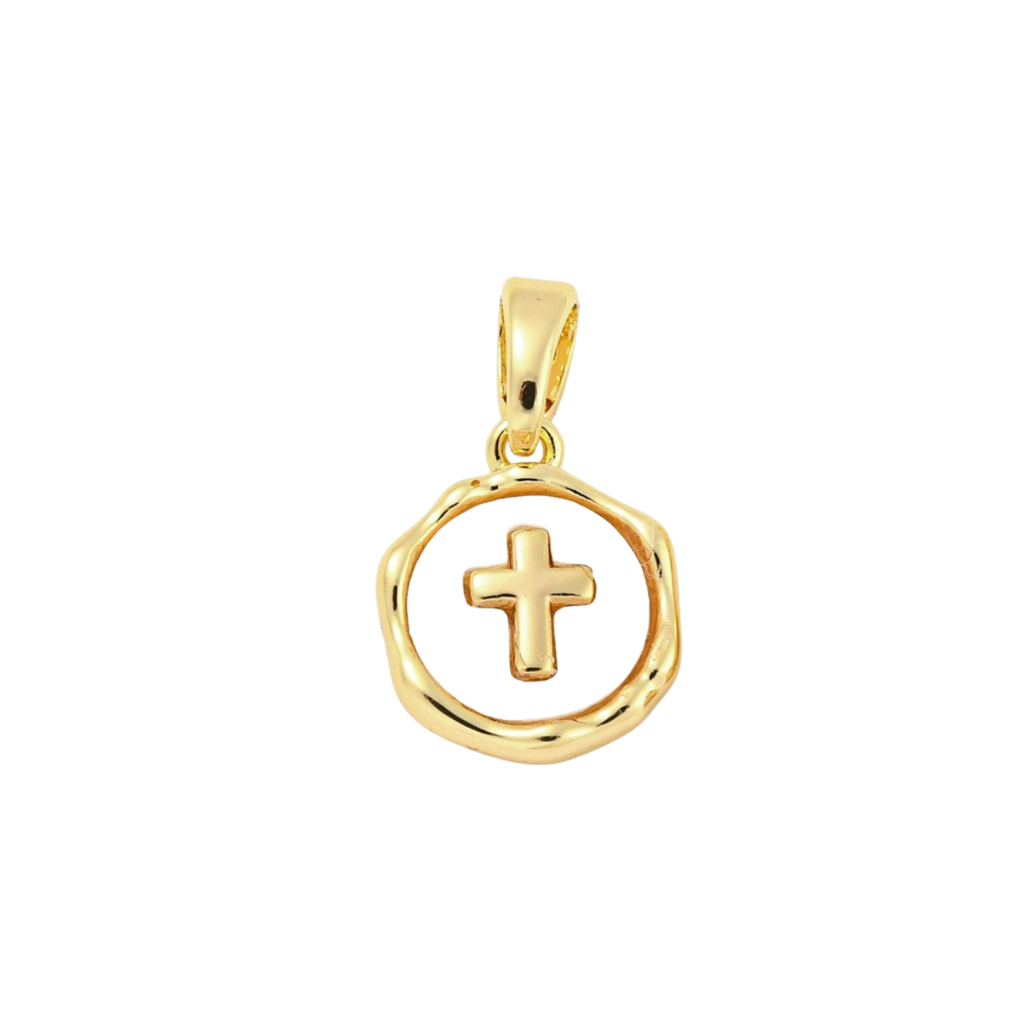 Gold Shell Cross Charm