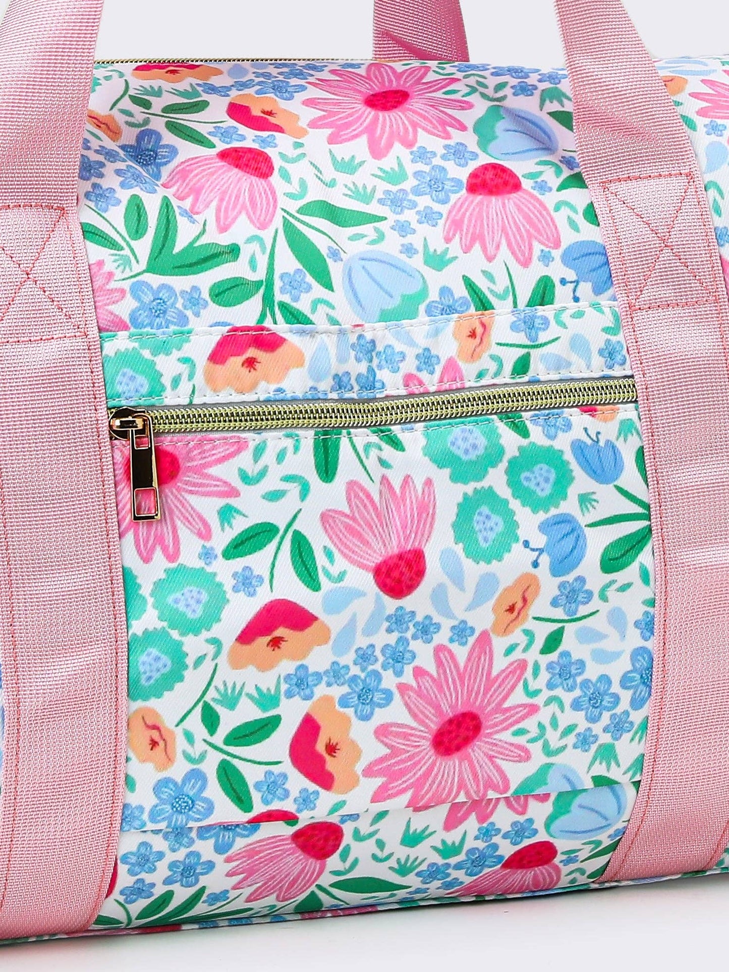Floral Printed Canvas Duffel Bag