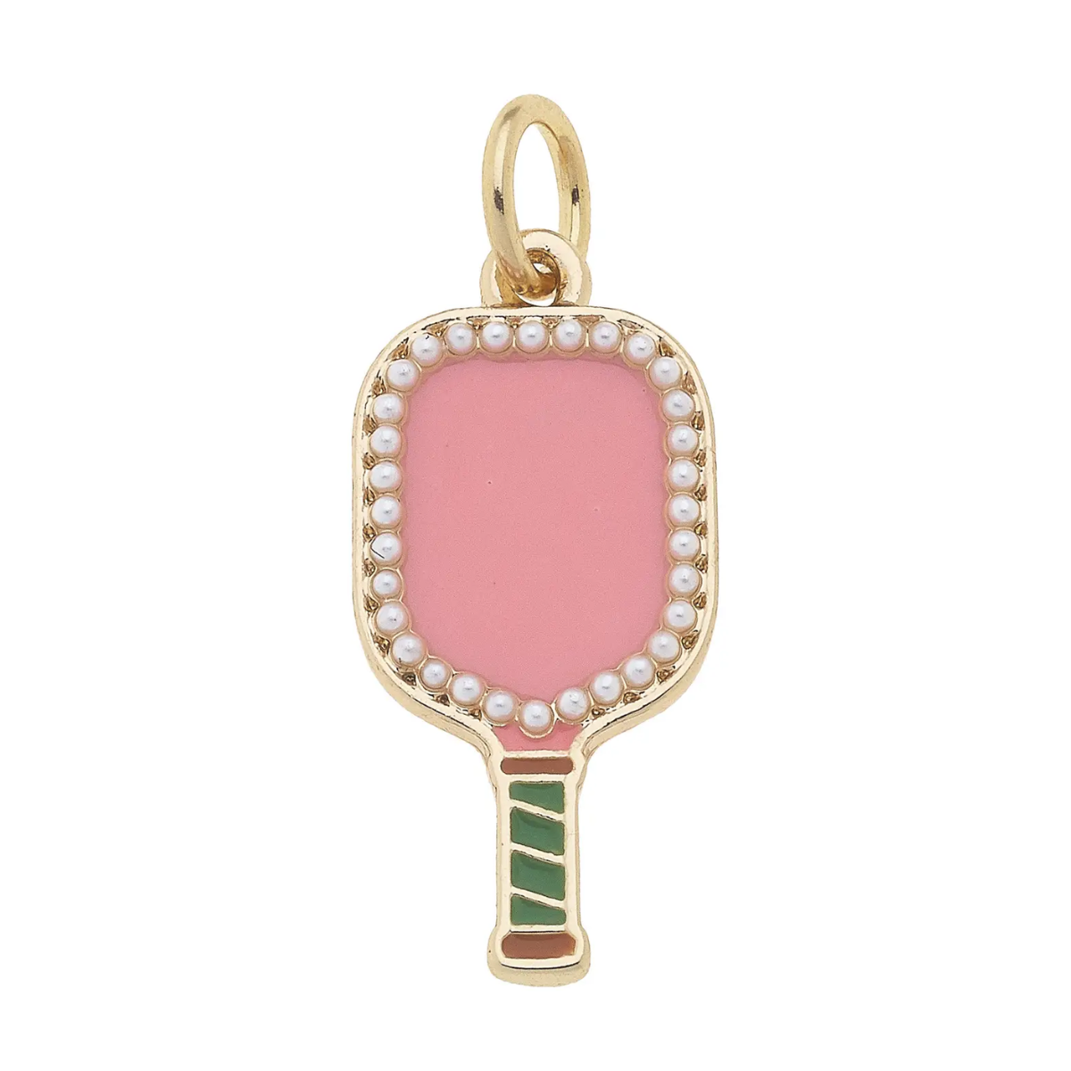 Pearl Studded Pickleball Paddle Charm