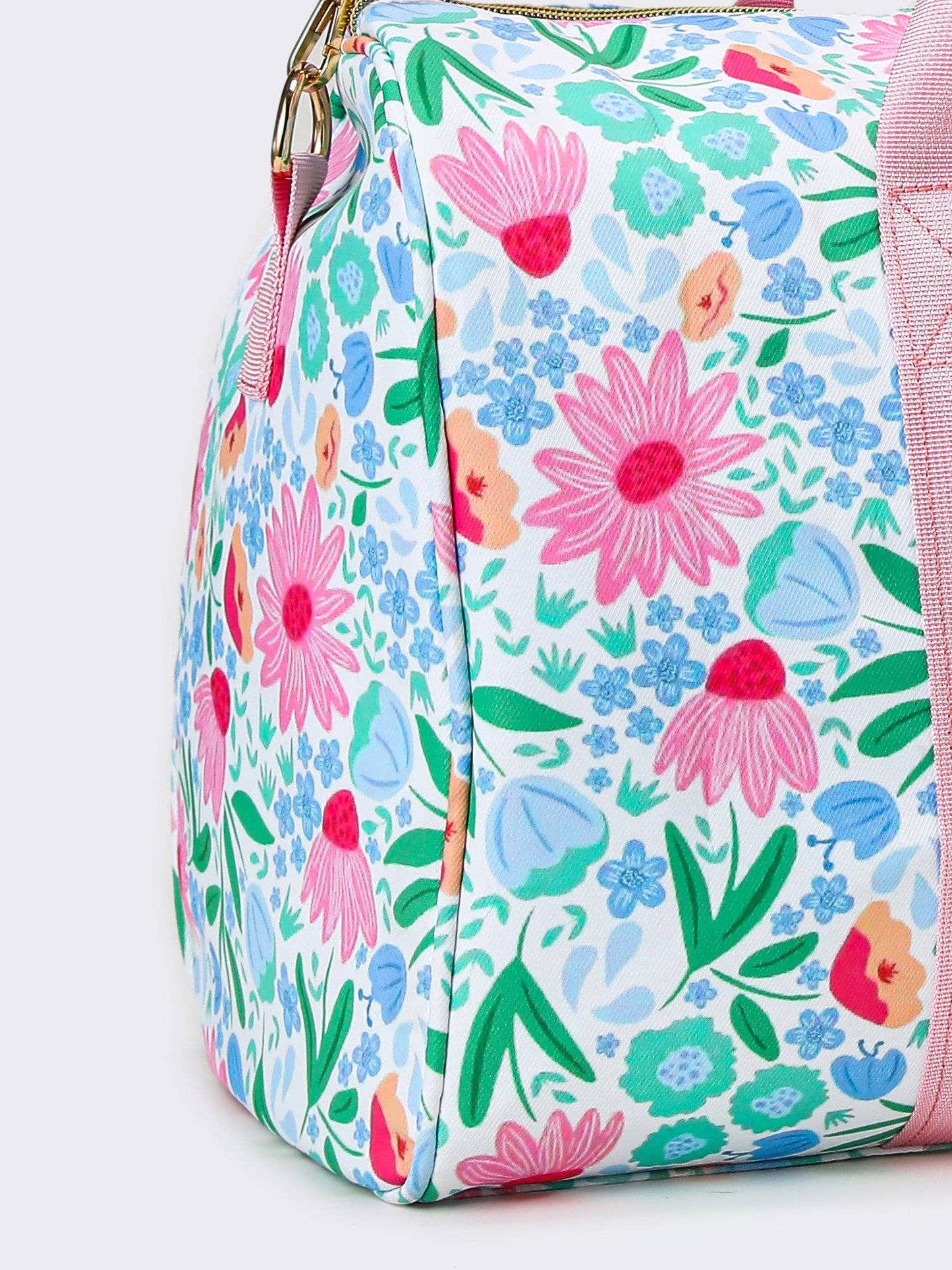 Floral Printed Canvas Duffel Bag