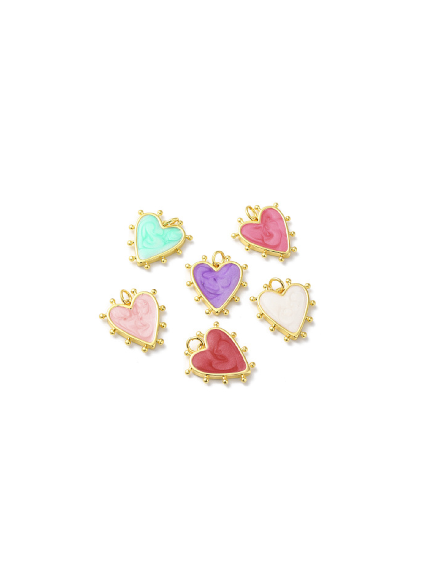 Gold Studded Heart Charm | Assorted