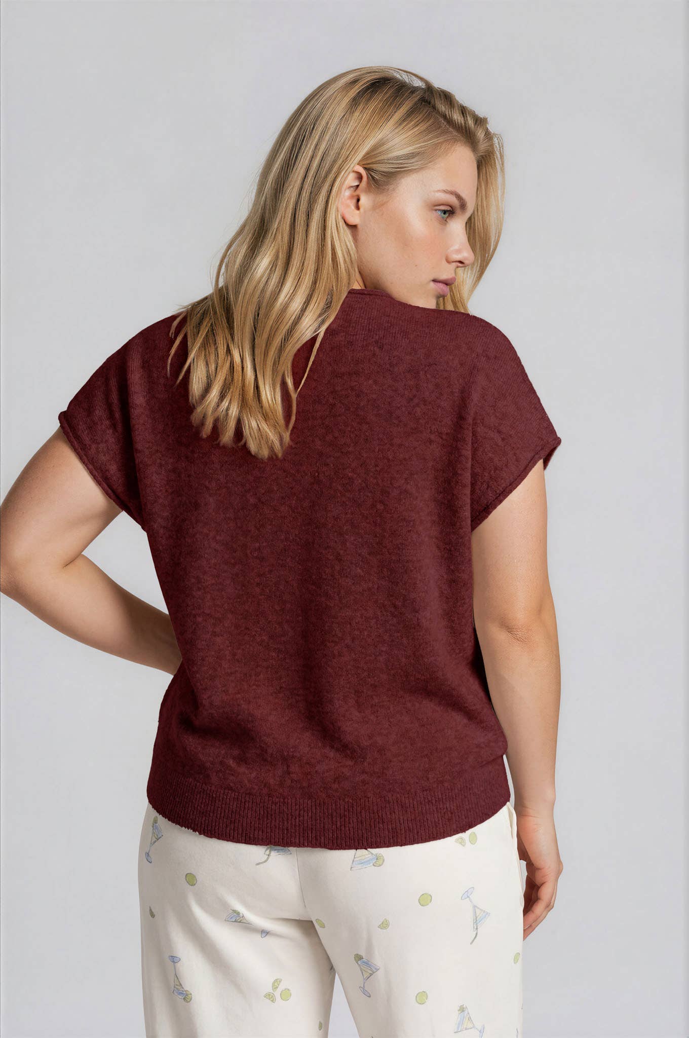 PLUS RAW EDGE SHORT SLEEVE CARDIGAN