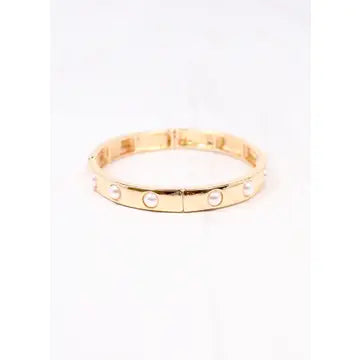 Addy Stretch Bracelet with Pearls Gold