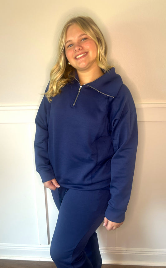 Navy Pullover Set