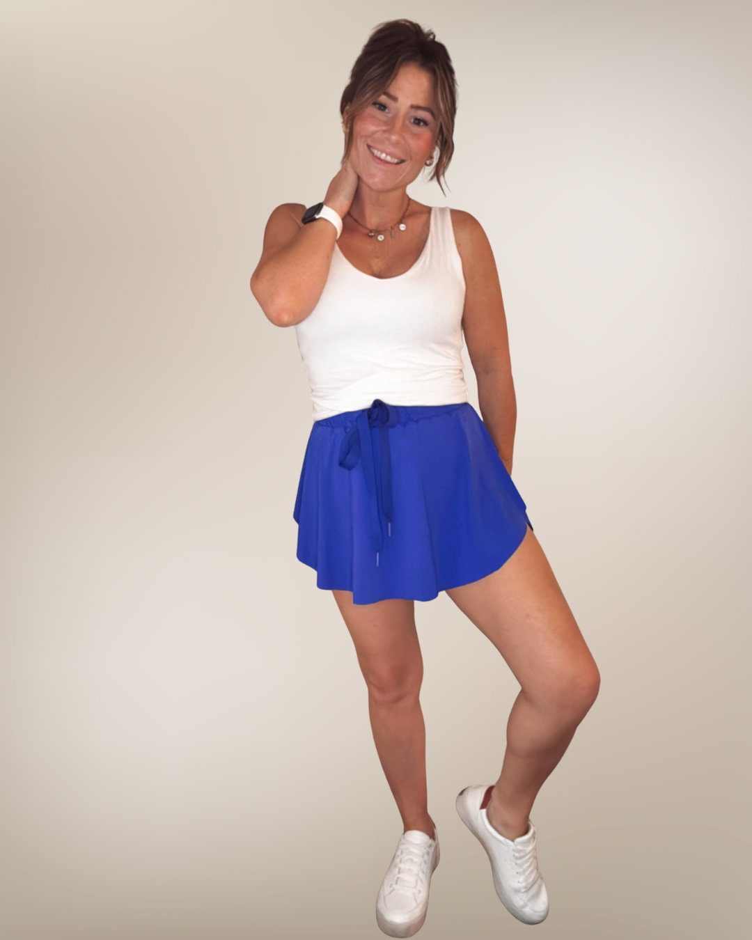 The Flowy Blue Skort