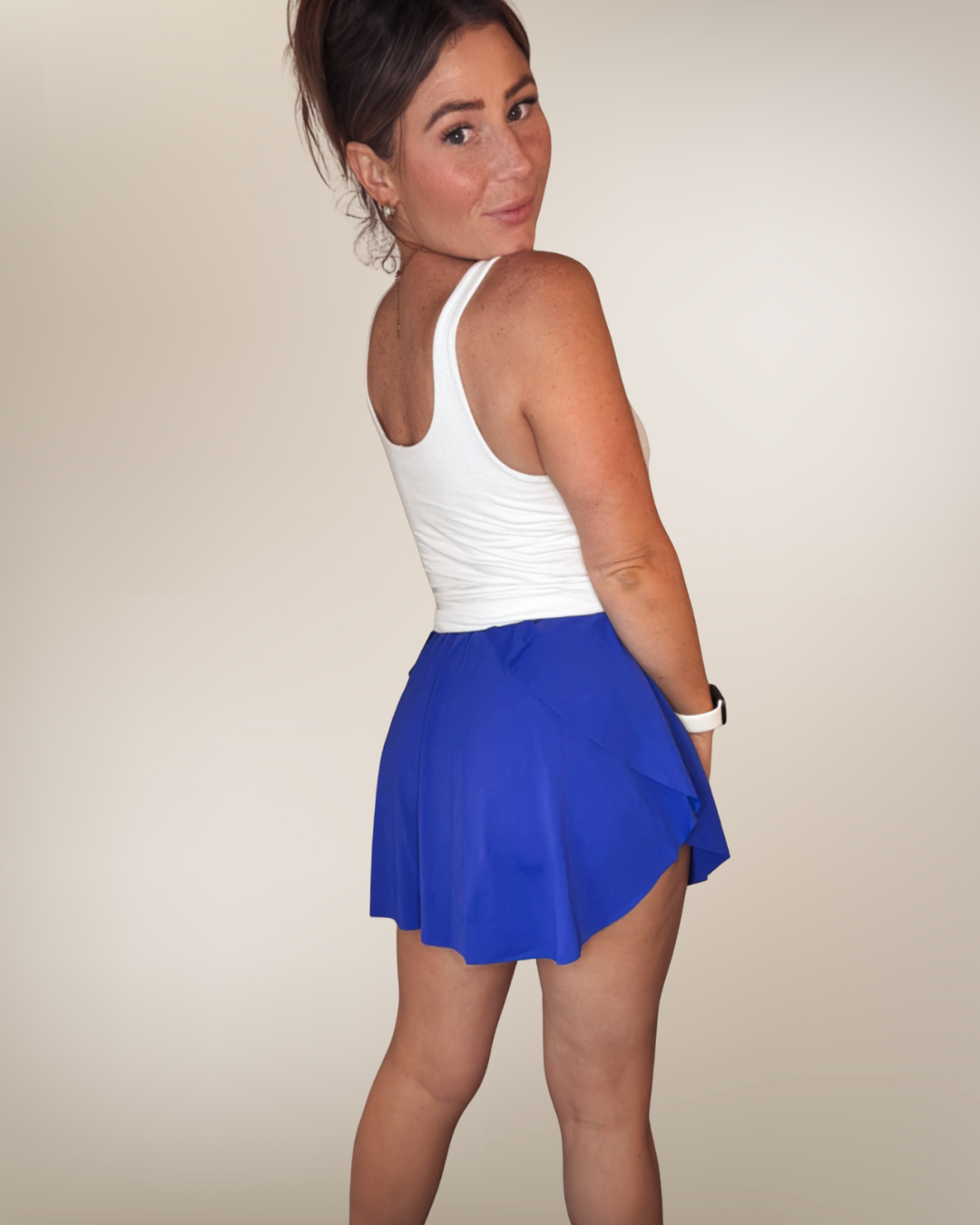 The Flowy Blue Skort