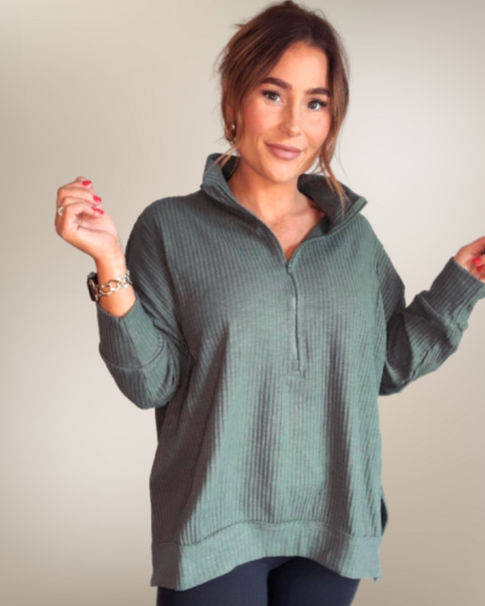 Green with Envy Quarter-zip