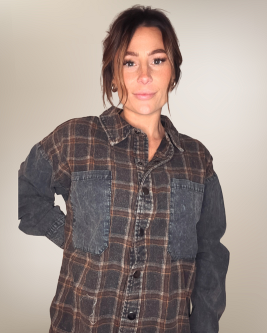 Jean & Plaid button down