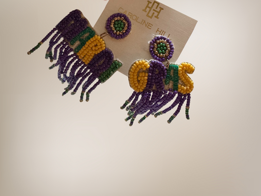 Mardi Gras Fringe Earring