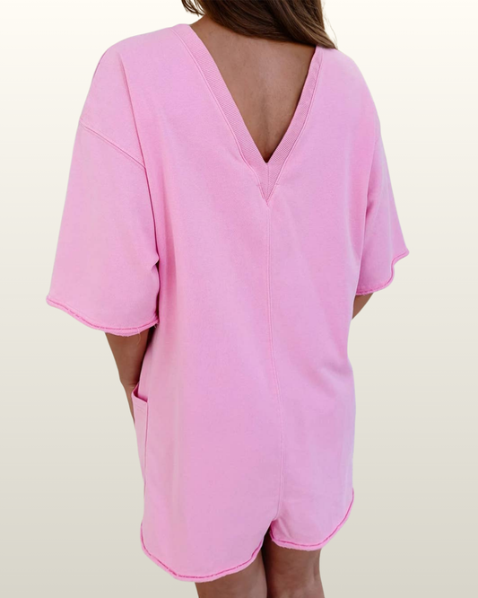 Pretty in Pink Pocket Romper