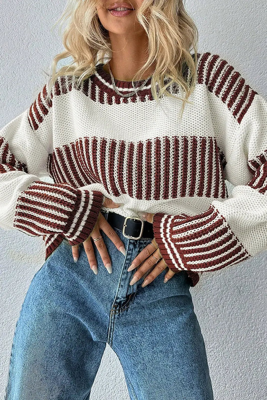 Two Tone Striped Sweater
