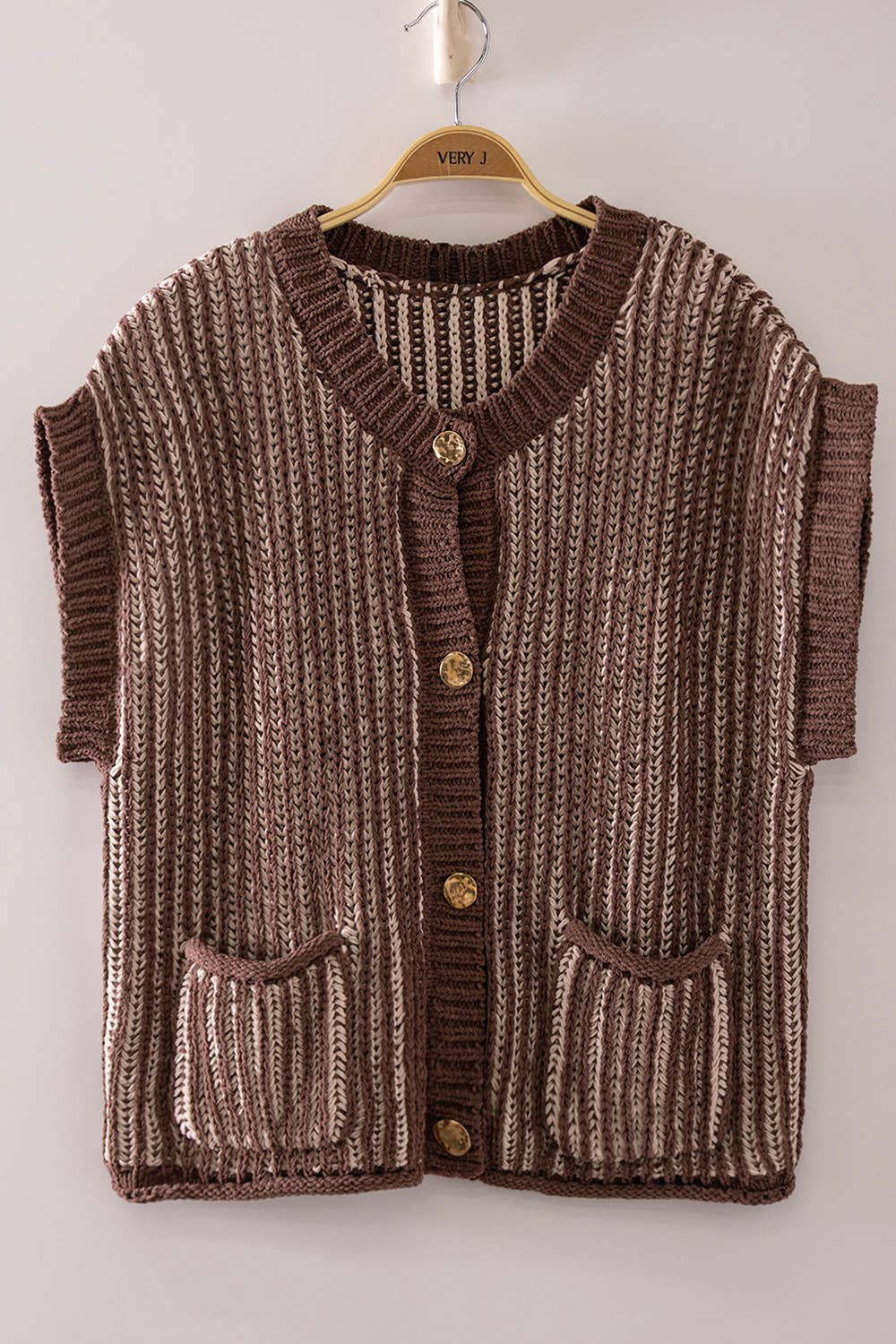 Two-Tone Vest Cardigan