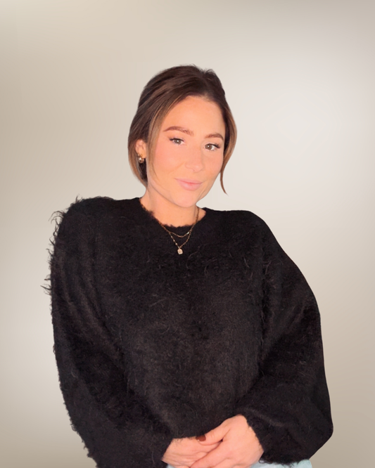 Feelin' all Black & Fuzzy Sweater