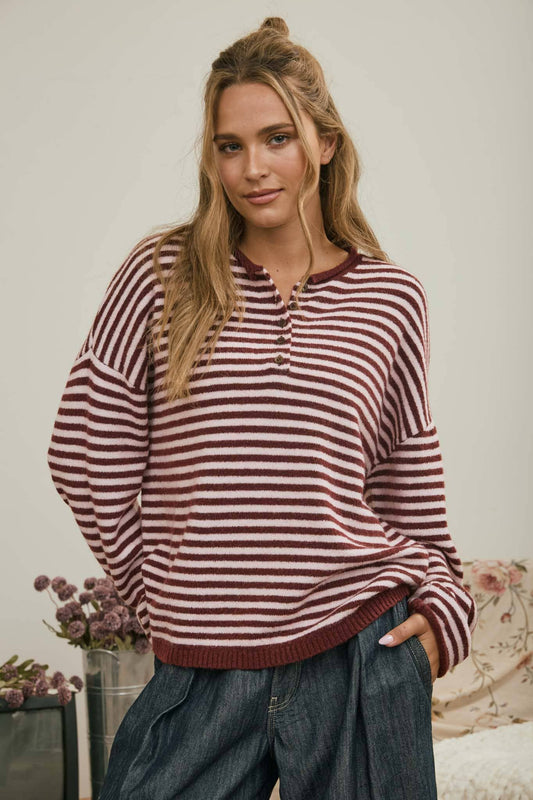 Henley Drop Sleeve Cardigan