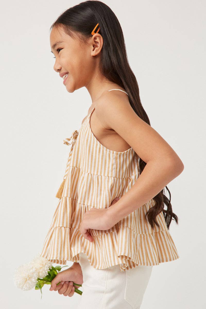 Striped Tassel Tank Top