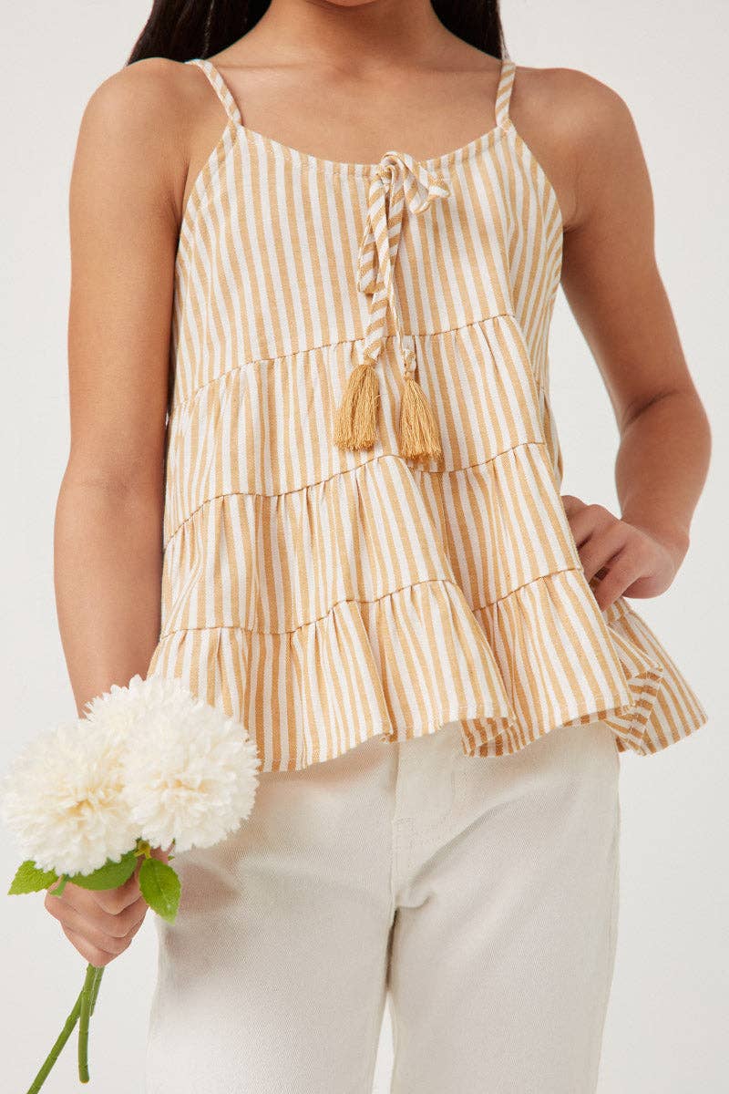 Striped Tassel Tank Top