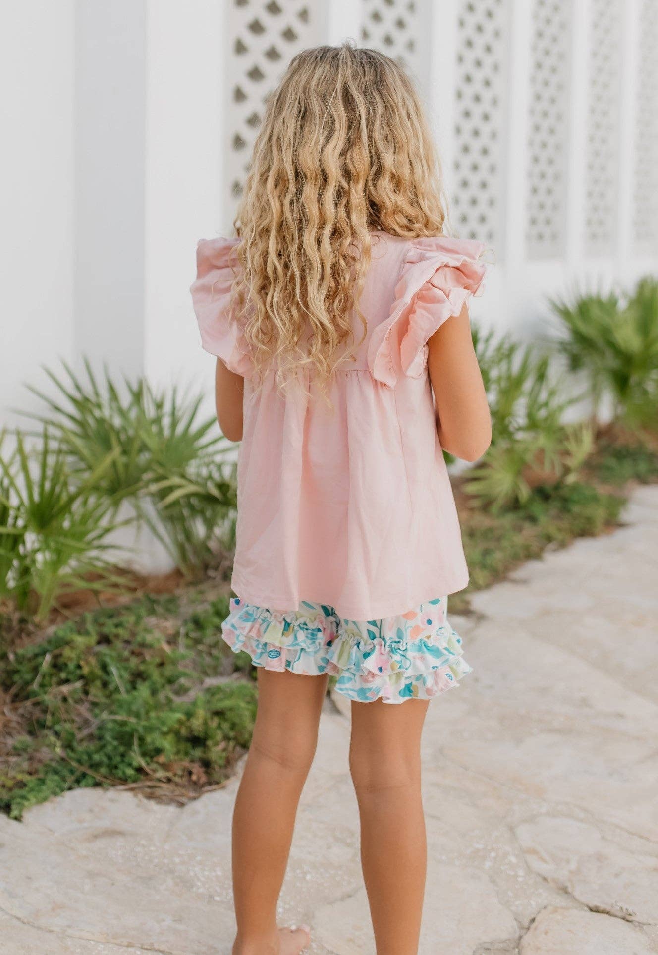 Ruffles + Floral Short Set