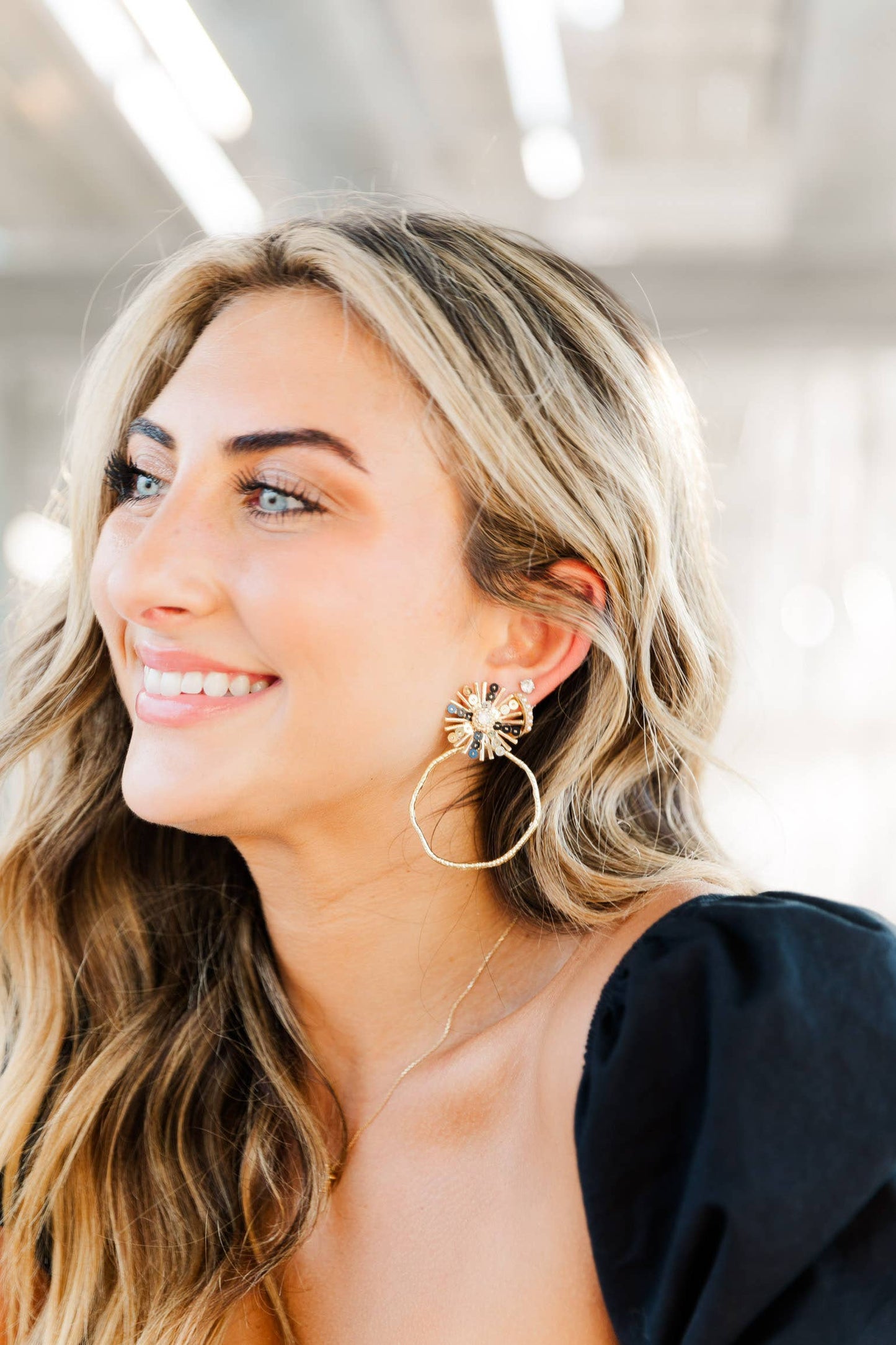 Sequin Sunburst Hoops
