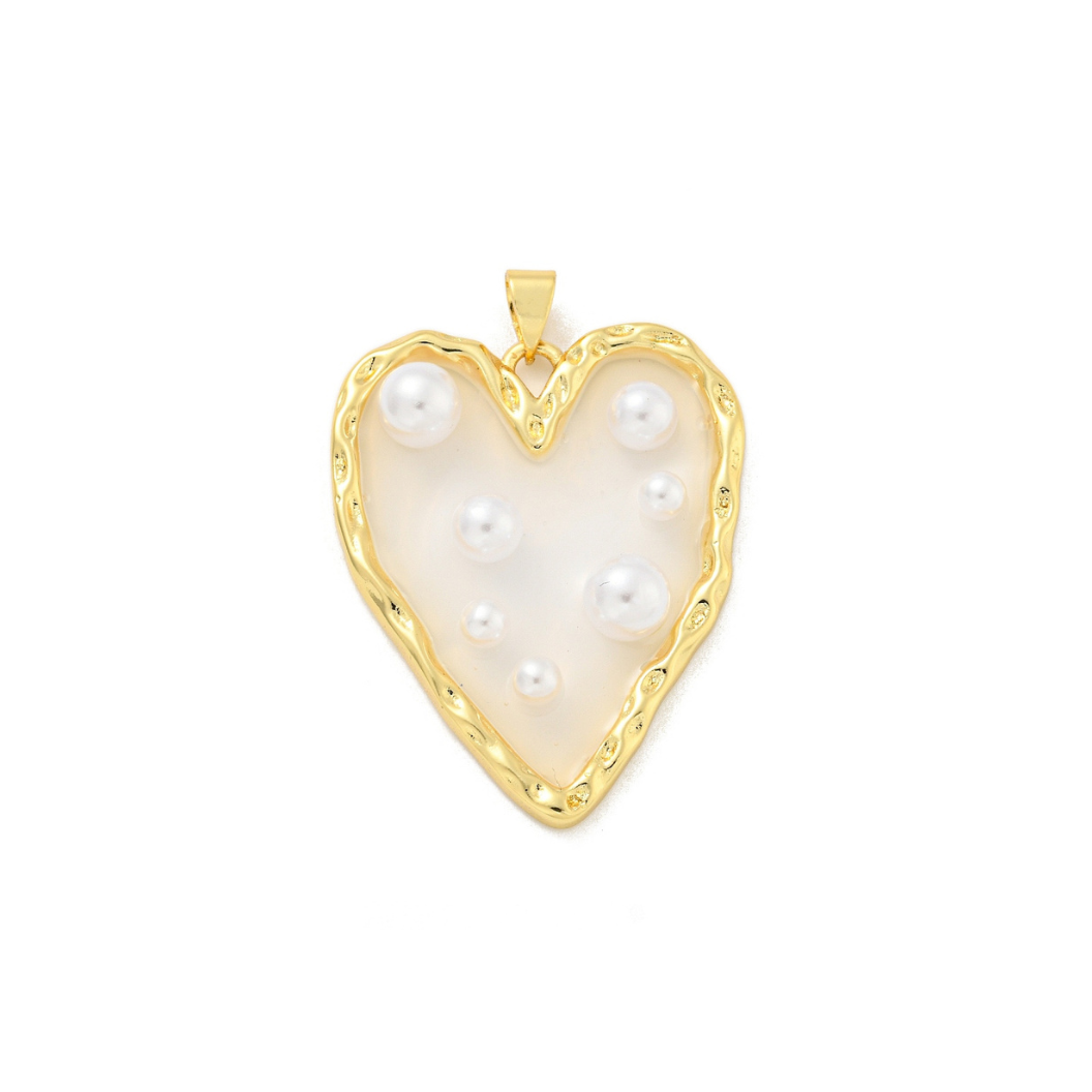 Pearl Studded Heart Charm
