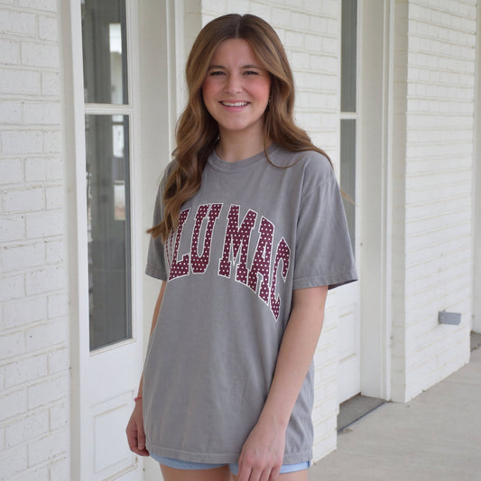 Lulu Mac Maroon/White Polka Dot