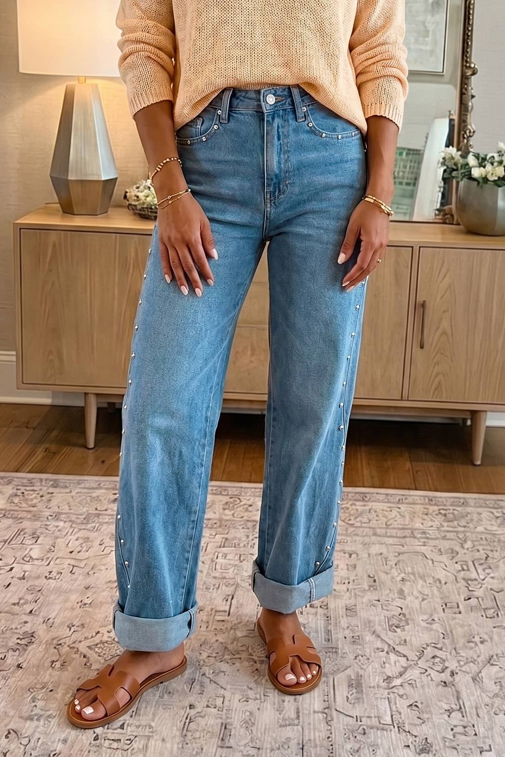 Seam Rivet Jeans