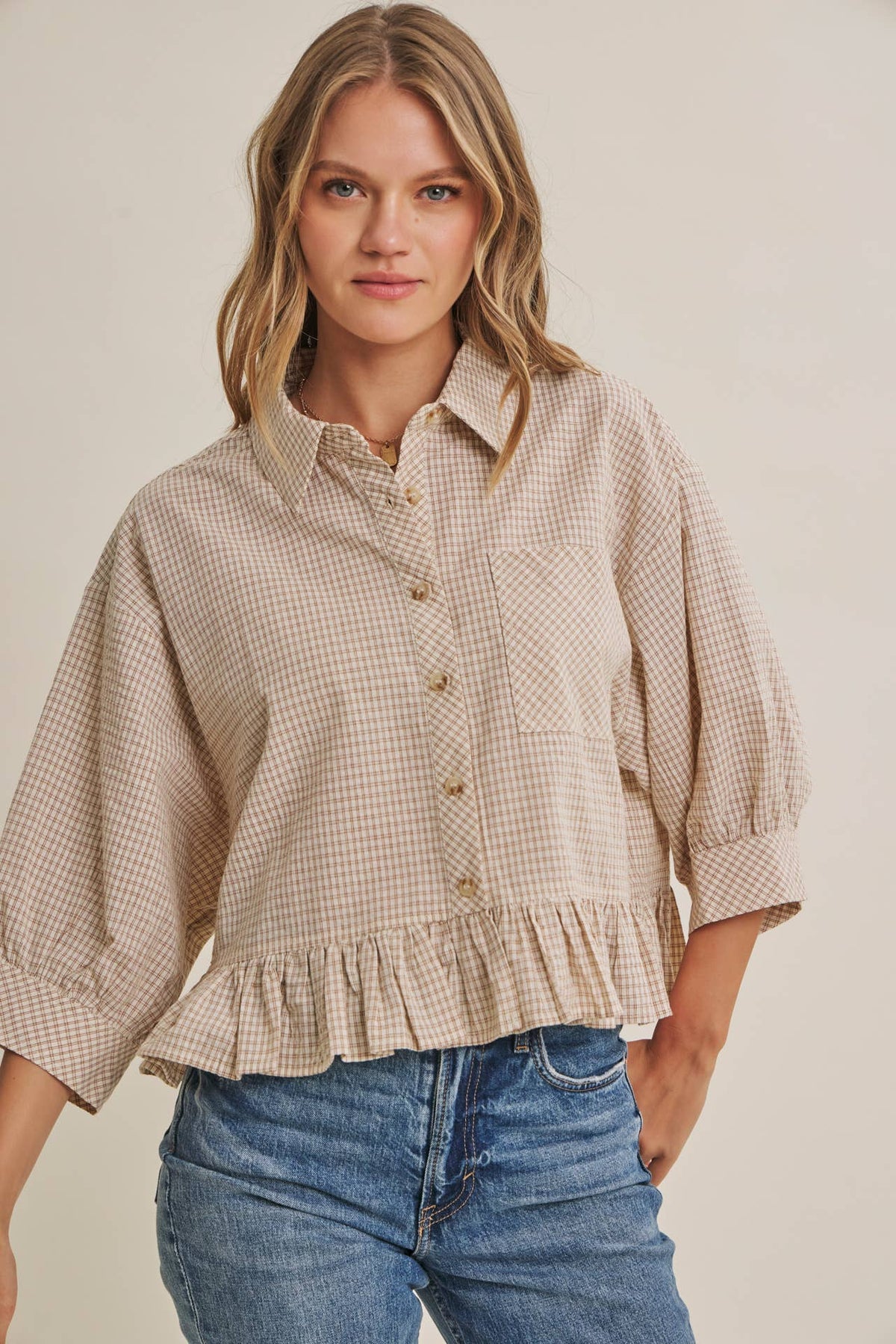 The Sunday Stroll Plaid Top