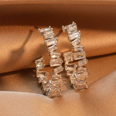 Rhinestone Hoop Earrings