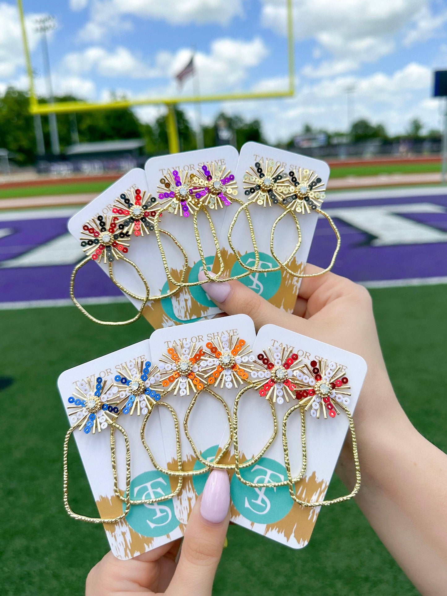 Sequin Sunburst Hoops