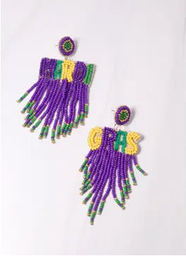 Mardi Gras Fringe Earring